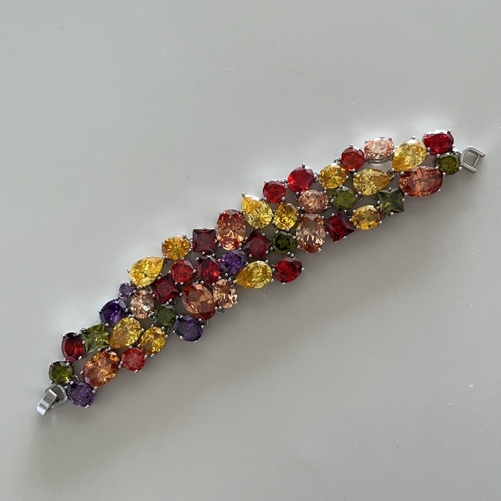 Bracelet encrusted with natural stones 6.5 inch length Like new condition